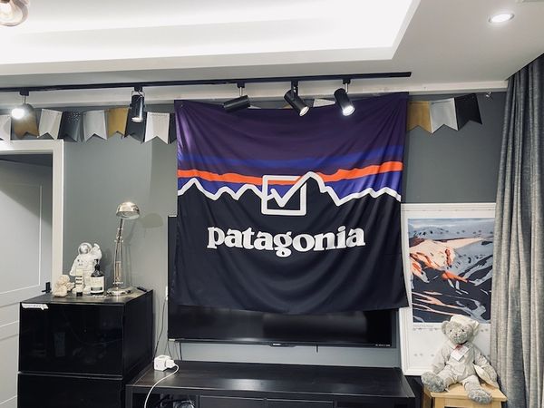 

chao brand han chao ins same mountain bata letter printing hanging cloth decorative tapestry, Black