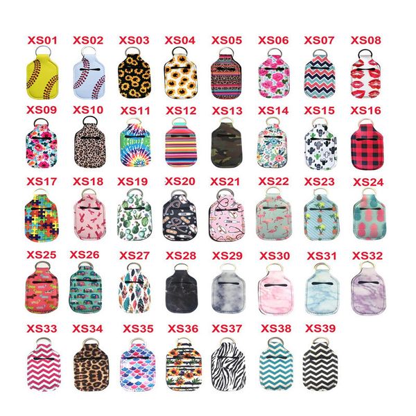 

new 30ml hand sanitizer neoprene keychain mini bottle cover white color rectangle shape chapstick holder in stockoutletjvrg