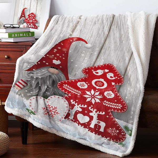 

blankets christmas gnome wood grain snow throw blanket bedspread coverlet soft warm fleece decor for beds