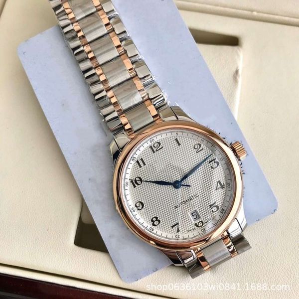 

series master high watch grade men's men's quartz automatic mechanical watch refined steel strap waterproof watch zqoe, Slivery;brown