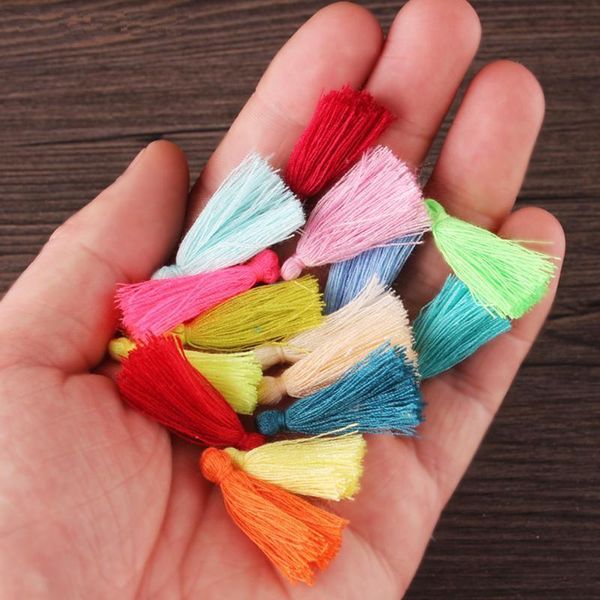 

100pcs mini cotton thread tassel diy craft supplies bracelet earrings accessories hair decoration material necklace key fring h jllufm