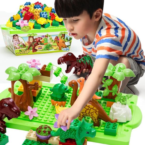 

assembly dinosaur big grain building block 2-3-5-6 years old children's toy puzzle jurassic gift tyrannosaurus rex boy