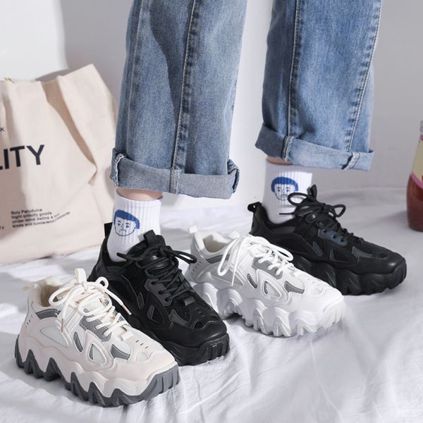 

net red new autumn 2020 black thick soled sports dad women's ins fashion shoes