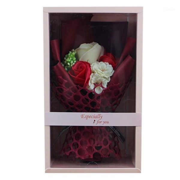 

flower soap rose artificial flowers decor soap roses bouquet gift box for anniversary wedding decoration n1