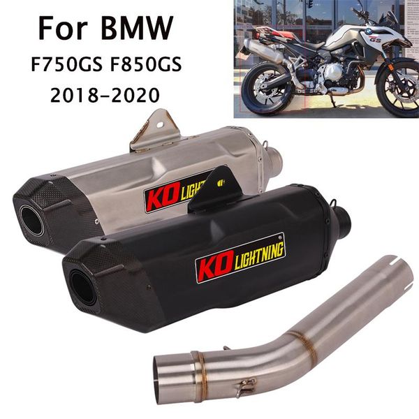 

motorcycle exhaust system for f750gs f850gs 2021 mid link pipe connector tube rear muffler tip 540mm slip on modified