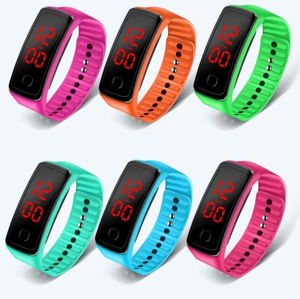 

лучшие продажи led сенсорный экран часы ультра тонкий светодиодный цифровой спортивные часы мужчины женщины мужчины часы человек часы montre, Slivery;brown