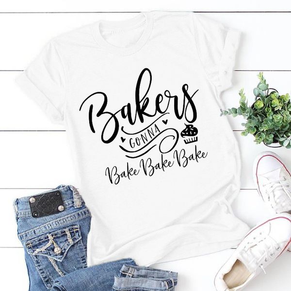 

printed short sleeve t-shirt for women's loose cotton crew neck short sleeve new european and american style versatile, White