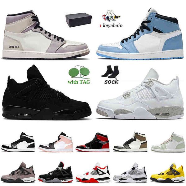 

2022 jumpman athletic og 1 basketball shoes 4 1s university blue 4s high element light bone white oreo wheat black cat sail dark mocha mens