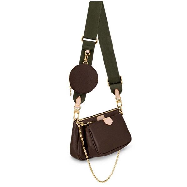 

5a m44813 24cm fashion purse with metal chain women shoulder bags lady's evening bag handbag wallet 3in 1 leather crossbody bag