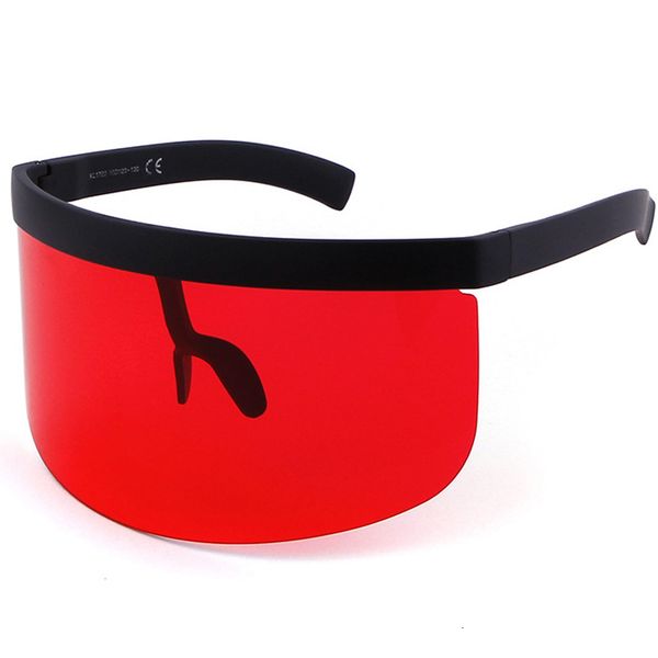 

vintage extra oversize shield visor sunglasses women flat mask mirrored shades men windproof eyewear uv400 y275, White;black