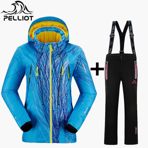 

skiing jackets pelliot brand professional women's ski suit waterproof cotton pad warm mountain outdoor snow jacket clothing