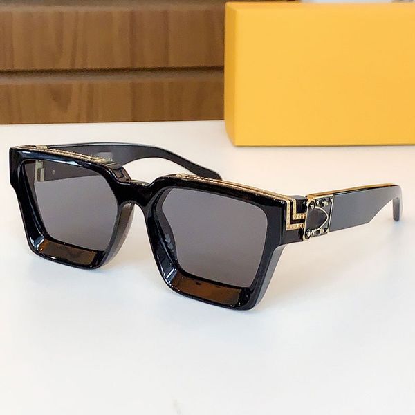 

1165w original box official latest color 1165 fashion sunglasses millionaire square frame continuous retro decorative glasses, White;black