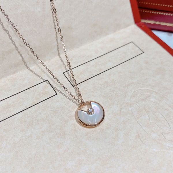 

classic lucky amulet white shell diamond ожерелье стерлинговое серебро индивидуальные значение guardian мать-охо-жемчужина амулет ожерелье б, Red;brown