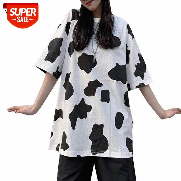 

cow print women t-shirt summer fashion female t shirts o-neck short sleeve women's tee harajuku oversize ladies tshirts #g53e, White
