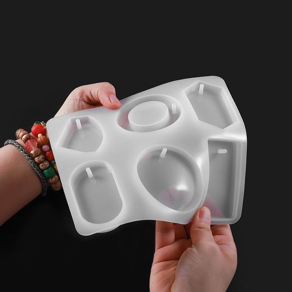 

6шт ожерелье подвесной набор силиконовые пресс-формы 6 дизайнов эпоксидных форм для ключей для diy ювелирных изделий для инструментальных пр