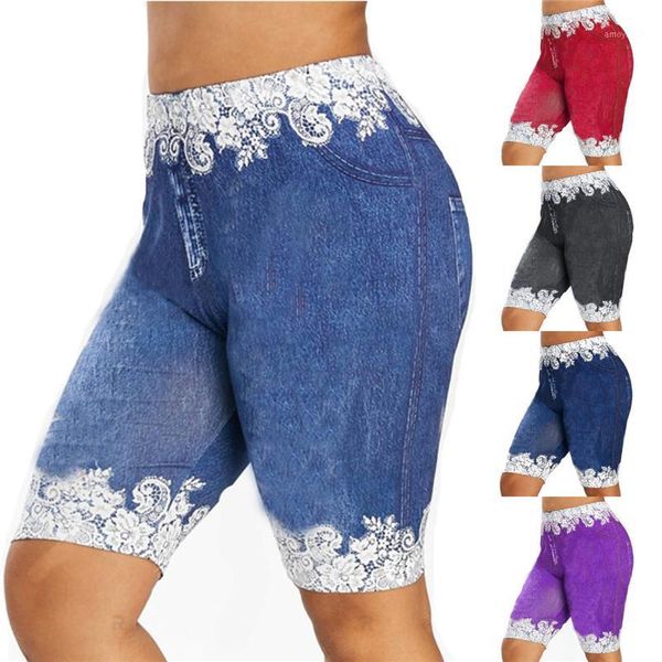 

women's leggings fashion middle waist women slim capri pants joggers stretchy fitness trousers ladies workout print five point pants1, Black