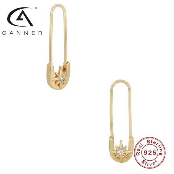 

stud canner a pair pin earrings 925 sterling silver piercing paper clip mini creative ear rings factor direct support customize, Golden;silver