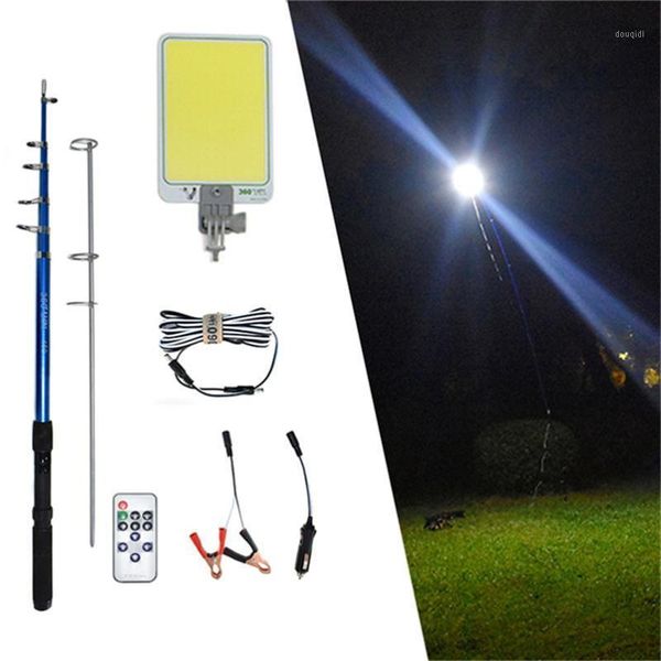 

portable lanterns searchlight lantern recargable led outdoors road travel camping tent light 4.5m fishing rod work light1