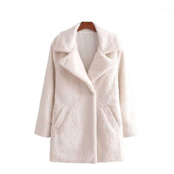 

streetwear women white grain cashmere outercoat 2020 fashion ladies turn down collar overcoat elegant female causal long coat1, Black