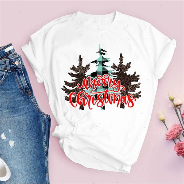 

tees for women print leopard tree 90s style cute holiday christmas clothes female tshirt lady clothing graphic t shirt, White