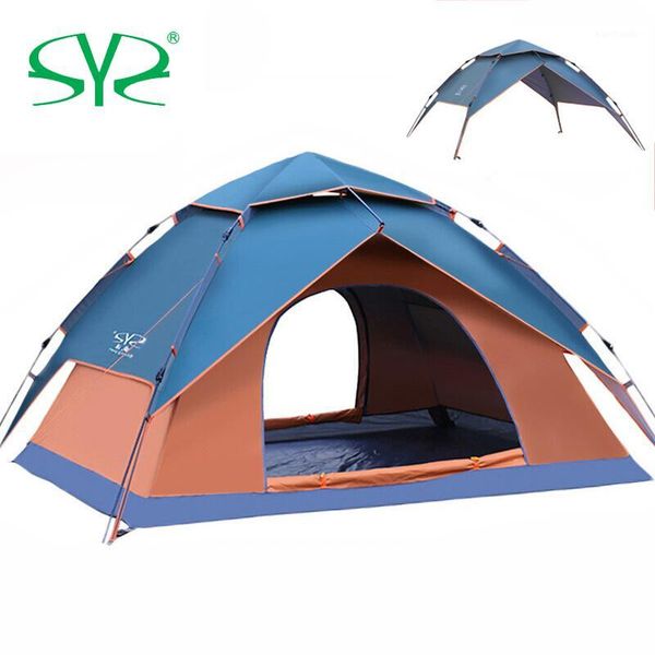 

tents and shelters camping tent 3-4 person automatic waterproof windproof double layer ultralight outdoor hiking picnic tents1