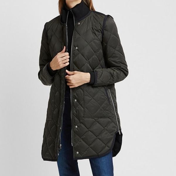 

down coats women autumn and winter new high-neck diamond line down jacket, Black