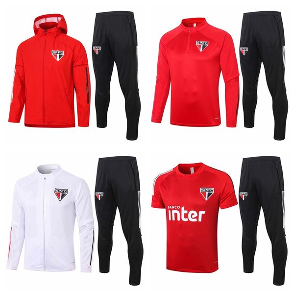 

survetement tracksuits 2019 2020 2021 sao paulo soccer sets tracksuit hoodies football jacket set s-2xl, Black