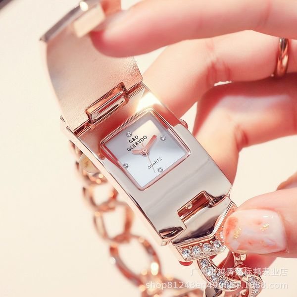 

bear & d gaishideng watch cross-border full diamond quartz flip womens bracelet watch non-mechanical watch female wristwatches, Silver