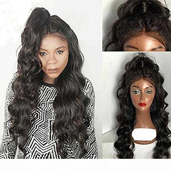 

human lacefront wigs loose curls hairstyles for black women pervian virgin glueless loose wave lace front wig with baby hair, Black;brown