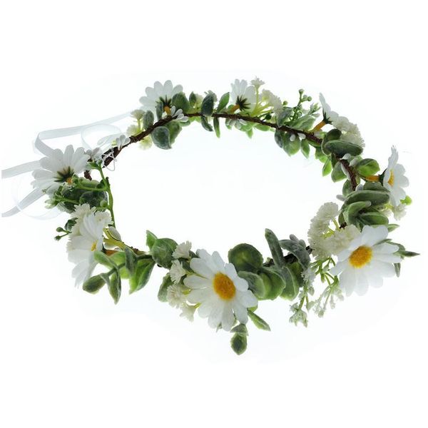 

women wedding headwear hair accessories girl's daisy flower wreath crown festival headband adjustable floral jllxnq