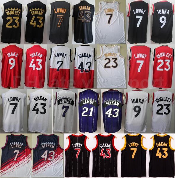 

me basketball pascal siakam jerseys 43 fred vanvleet 23 kyle lowry 7 serge ibaka 9 marcus camby 21 edition earned city vintage purple, Black;red