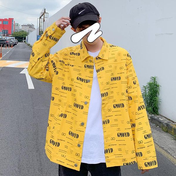 

new autumn men's jacket print japanese fashion handsome fat streetwear chinese style cotton thin shirt clothing black yellow, White;black