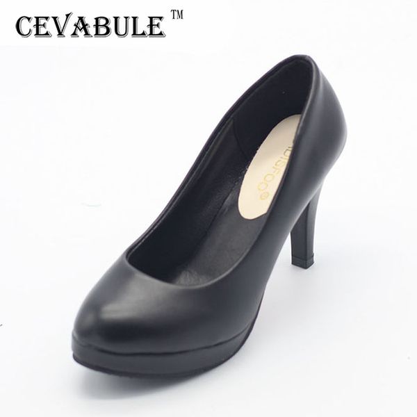 

cevabule 2020 new women's classic pumps shoes woman 9cm heels platform pumps black color pumps for lady red sole y200702