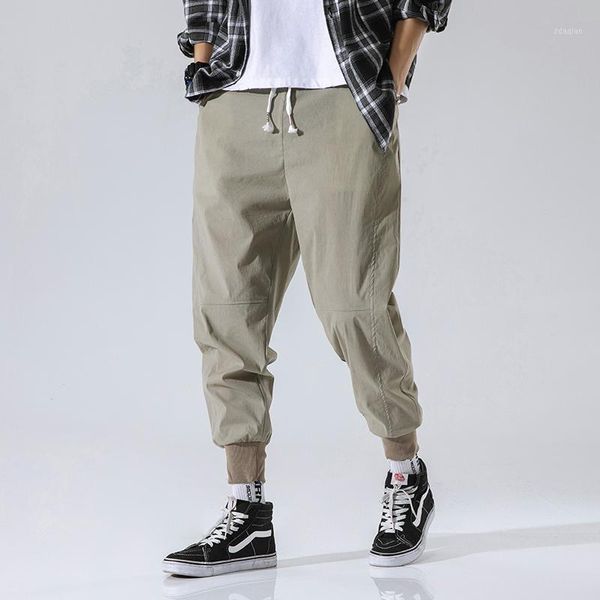 

2020 spring and summer loose harem pants men's feet thin section solid color sports trousers outdoor sports casual full length1, Black