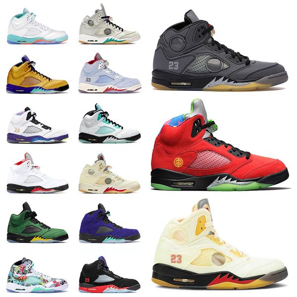 

new original jumpman 5 basketball shoes fire red men women luxury sneakers what the 5s alternate bel black muslin island green trainers