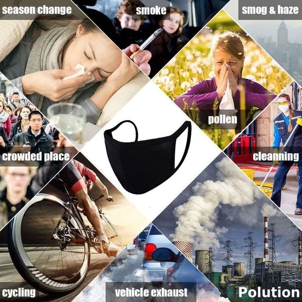 

camping black cotton mouth muffle for new cycling travel washable reusable cloth adjustable anti dust face mask fy9043