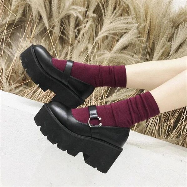 

women pumps women shoes high heels lolita leather mary jane wedges platform ladies female brand designers pumps shoes for #yo9l, Black
