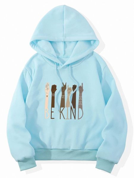 

figure & slogan graphic drawstring thermal lined hoodie w79k#, White;black