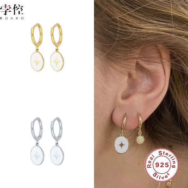 

hoop & huggie boako s925 silver earrings for women star pendiente piercing ohrringe brincos aretes luxury fine jewelry party, Golden;silver
