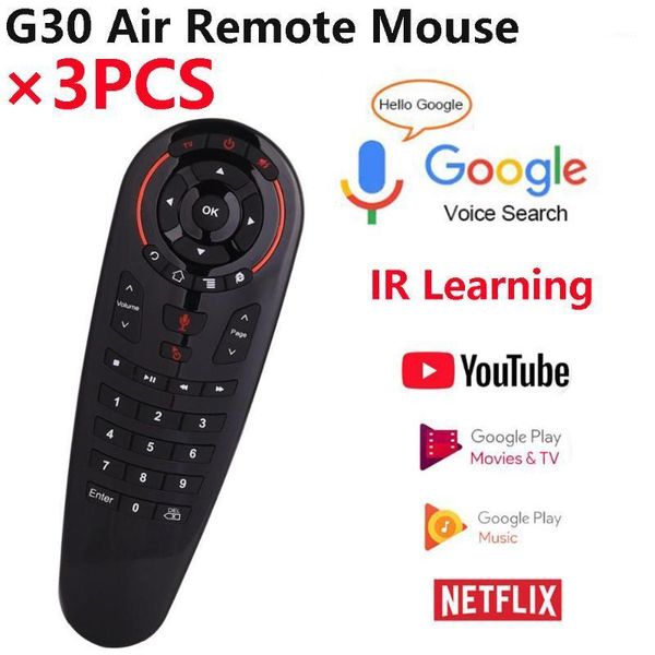 

[3pcs] g30 g30s voice remote control voice flying mouse usb2.4g intelligent gyroscope air mouse ir learning1