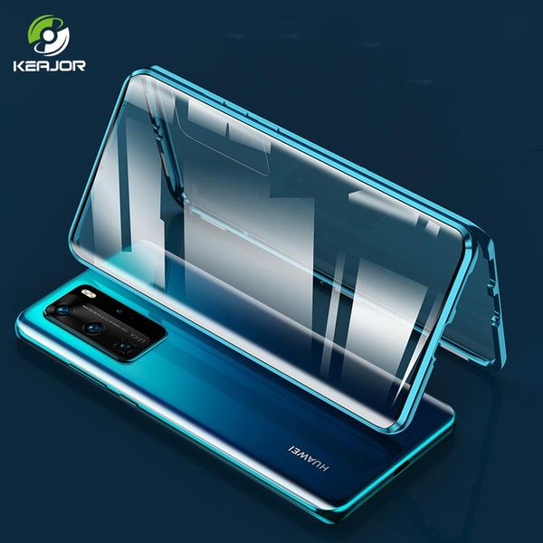 

магнитный чехол для huawei p40 pro case роскошный двухсторонний стеклянный крышка 360 полный защитный чехол для huawei p 40 p40 h jllayd