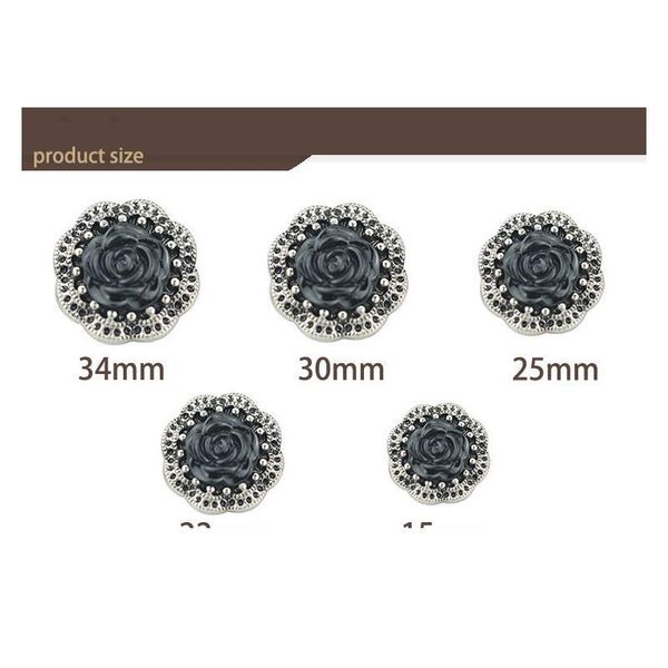 

jod 10pcs/lot sewing button for jackets windbreaker sweaters of women's overcoat button rose button for bbyhdw, Blike;white