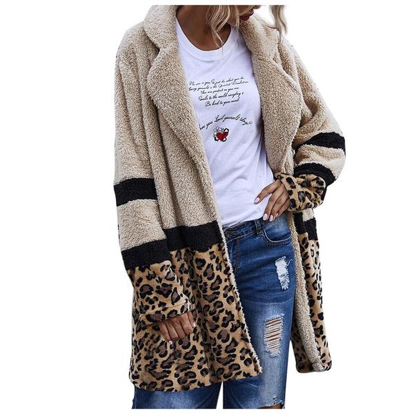 

women knit cardigans coat jacket winter loose cardigan outwear mid-length plush jacket fashion vintage woolen coat female, Black