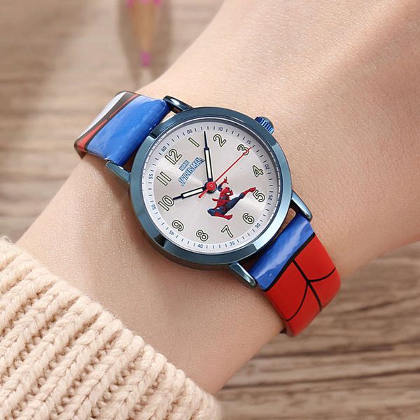 

animated character children's spider man quartz watch 218, Blue