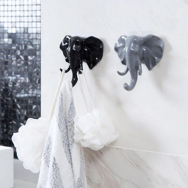 

hooks & rails elephant shape sticky hook key holder clothing handbag purse plastic jewelry hanger for wall decoration hanging1