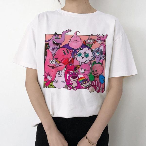 

2020 summer woman clothes t-shirt korean clothes kawaii cartoon film character casual vintage aesthetic large size s-2xl, White