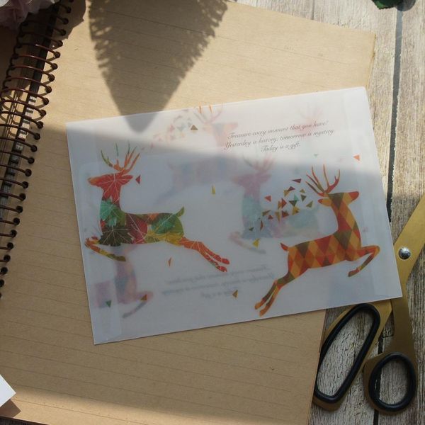 

11.817.5cm 3pcs рождественский лося дизайн конвертировать как открытка с сообщением приглашение с приглашением охватывает прозрачный с уплот