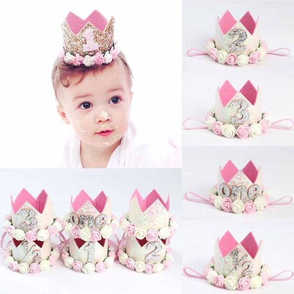 

hair accessories baby flower birthday hat children party crown creative po band christmas dress cute headdress bolalar1, Slivery;white