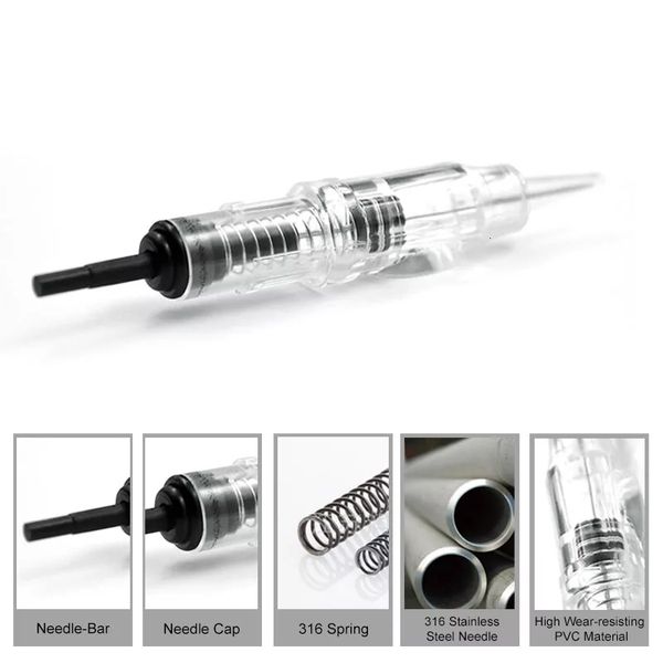 

50pcs eyebrow tattoo needle easy click eyebrow 600d-g agulha needle cartridges 1rl/3rl for eyebrow eyeliner lip permanent makeup