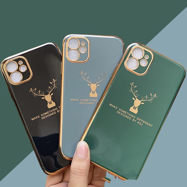 

for iphone12 electroplating elk phone case all-inclusive lens apple 6 7 8 plus x xr protective cover 6d soft shell cell phone cases